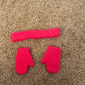 American girl doll headband and mittens